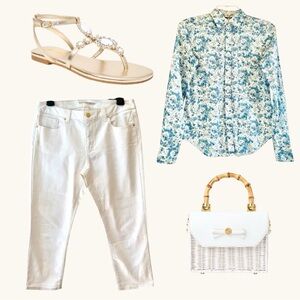 🤍 Michael Kors: White Cropped Jeans | Size 12 | Cotton Spandex